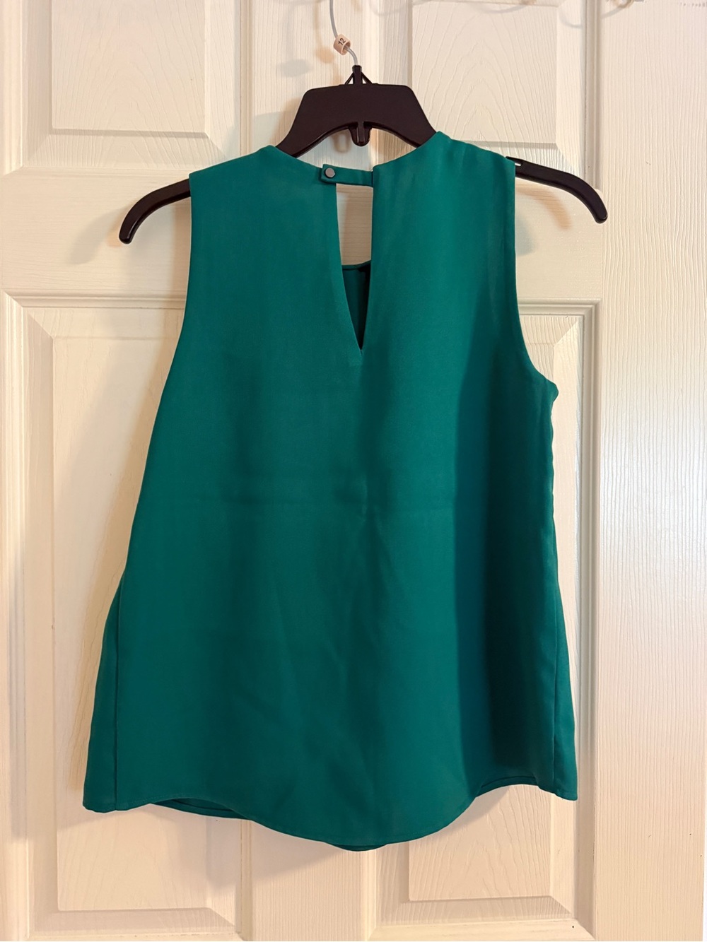 Mango Teal Sleeveless Pleated Camisole - Picture 4 of 4